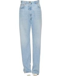 Valentino - Logo Patch Straight Leg Jeans - Lyst