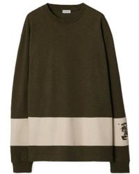 Burberry - Ekd-Print Stripe-Detailed Crewneck Sweatshirt - Lyst