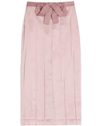 Valentino - Bow-Detail Midi Skirt - Lyst