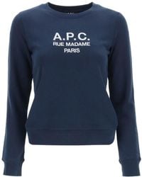 A.P.C. - Logo Detailed Crewneck Sweatshirt - Lyst