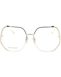 BVLGARI - Bulgari Geometric Frame Glasses - Lyst