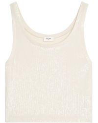 Celine - Embroidered Tank Top - Lyst