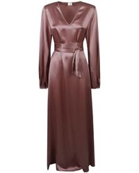 Eleventy - Long Sleeve Wrap Dress - Lyst