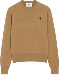 Ami Paris - Logo Embroidered Crewneck Jumper - Lyst