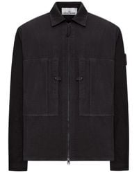 Stone Island - Comfort-Fit Zipper-Up Overshirt - Lyst