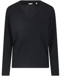 Aspesi - Ribbed V-Neck Knit Top - Lyst