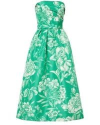 Monique Lhuillier - Strapless Silk Gown - Lyst