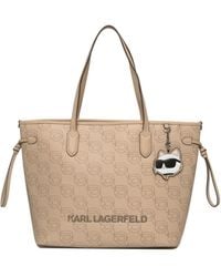 KARL LAGERFELD - Ikon Monogram Large Tote Bag - Lyst