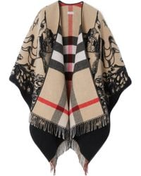 Burberry - Equestrian Knight Fringed-Edge Cape - Lyst