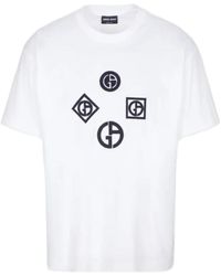 Giorgio Armani - Logo-Patch Cotton T-Shirt - Lyst