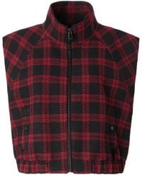 Pinko - Sleeveless Checked Zipped Jacket - Lyst
