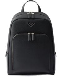 Prada - Triangle-Logo Zipped Backpack - Lyst