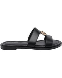 MICHAEL Michael Kors - Logo Plaque Slip-On Slides - Lyst