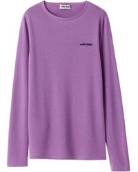 Miu Miu - Long-Sleeved Crewneck Jumper - Lyst