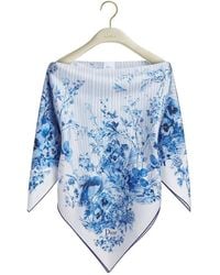 Dior - Iviera Toile De Jouy Floral Garden Silk Top - Lyst