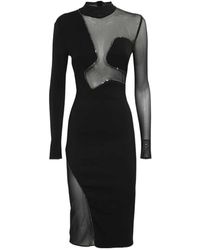 John Richmond - Sheer Panel Embellished Dress - Lyst