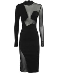 John Richmond - Sheer Panel Embellished Dress - Lyst