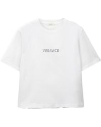 Versace - Slim Cotton Jersey T-Shirt With Embroidered Logo - Lyst