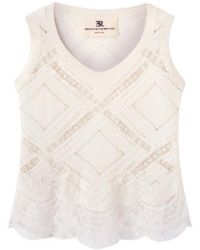 Ermanno Scervino - Lace Hem Sleeveless Top - Lyst