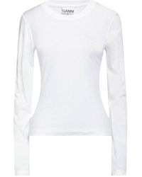 Ganni - Solid Long-Sleeve T-Shirt - Lyst