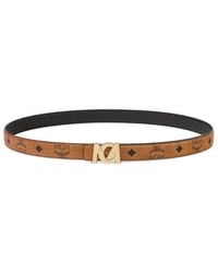 MCM - M-Art Logo Plaque Buckled Belt - Lyst
