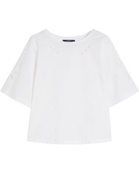 Weekend by Maxmara - Cotton Broderie Anglaise T-Shirt - Lyst