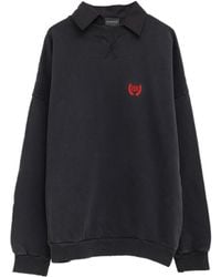 Balenciaga - Bb Logo Embroidered Distressed Sweatshirt - Lyst