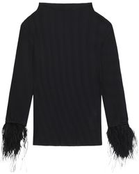 BOSS - Solid Color Feather Cuff Jumper - Lyst
