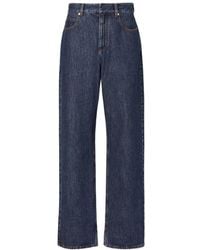Fendi - Logo Patch Straight-Leg Jeans - Lyst