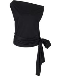 Proenza Schouler - Zafira Bow-Detail Cotton-Jersey Blouse - Lyst