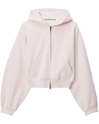 Alexander Wang - Zip-Up Hoodie W/ Logo Print - Lyst