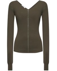 Lemaire - V-Neck Long-Sleeve Top - Lyst