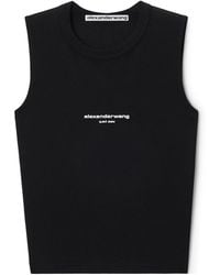 Alexander Wang - Logo Fitted Tank Top - Lyst