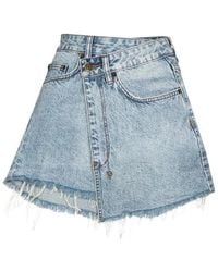 Ksubi - Rap Asymmetric Denim Mini Skirt - Lyst