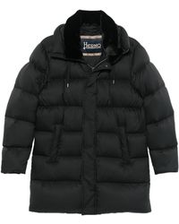 Herno - High-Neck Hooded Drawstring Puffer Coat - Lyst