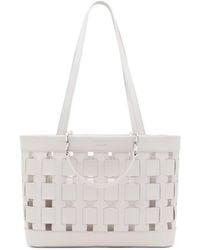 Emporio Armani - Tote Bag With Woven Design Double Handles And Pouch - Lyst