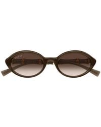 Gucci - Eyewear	Oval Frame Sunglasses - Lyst