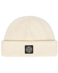 Stone Island - Logo Patch Ribbed Beanie - Lyst