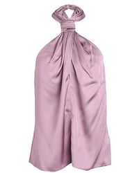 MAX&Co. - Solid Color Satin Sleeveless Top - Lyst