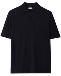 Burberry - Logo Embroidered Knitted Polo Shirt - Lyst