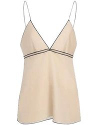 KHAITE - Timy Sheer V-Neck Camisole Top - Lyst