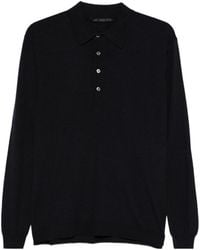 Low Brand - Long-Sleeved Knitted Polo Shirt - Lyst