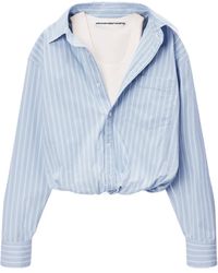 Alexander Wang - Cropped Striped Shirt - Lyst