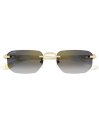 Cartier - Recangular Frame Sunglasses - Lyst
