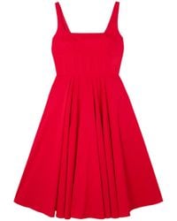 Emilia Wickstead - Square Neck Wide Strap Midi Dress - Lyst