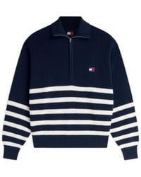 Tommy Hilfiger - Tommy Badge Stripe Quarter-Zip Jumper - Lyst