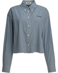 Miu Miu - Micro Pinstripe Poplin Shirt - Lyst