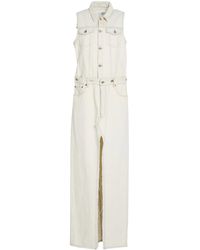 MM6 by Maison Margiela - Solid Color Denim Dress - Lyst