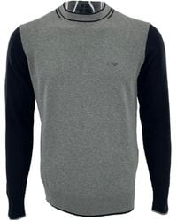 Armani Jeans - Round-Collar And Long-Sleeved Sweater - Lyst