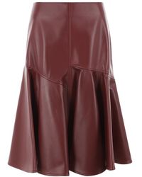 Bottega Veneta - Pleated Leather Skirt - Lyst
